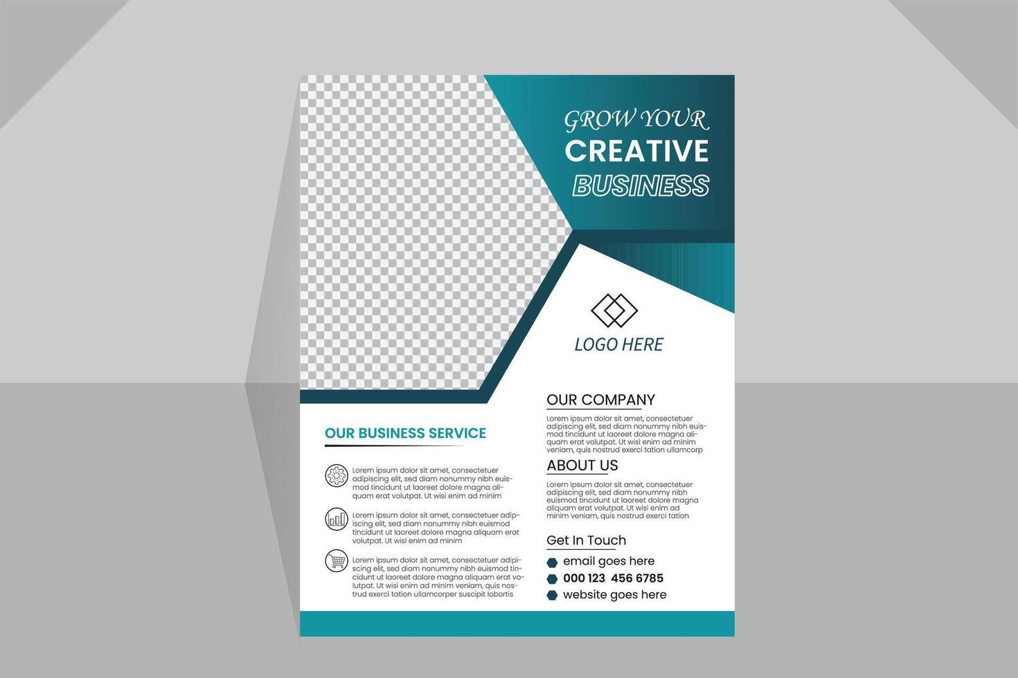 Marketing unique flyer template and creative business flyer design vector