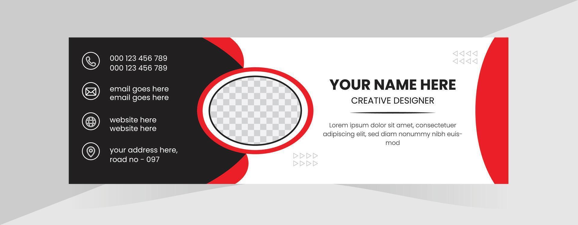 Unique business email signature design and creative modern template vector