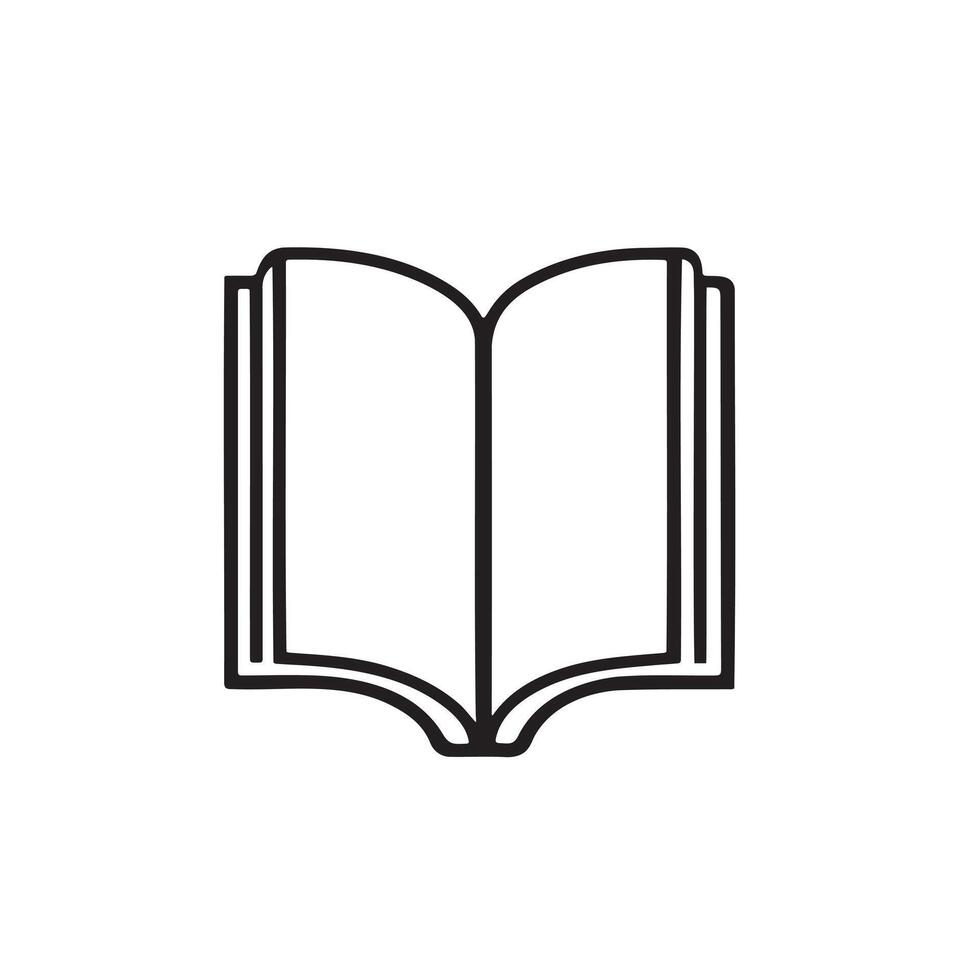 Open pages of a book icon made with lines on white background vector