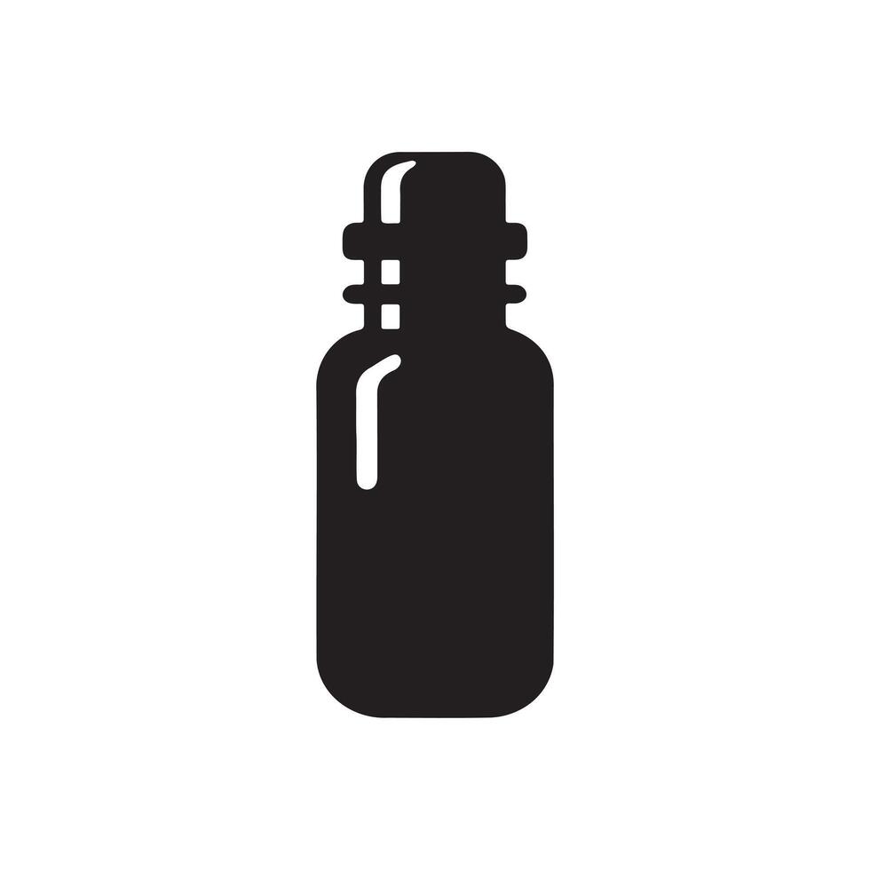 Medicine in bottle icon silhouette on white background vector