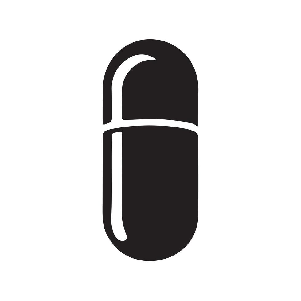 Medicine in capsule icon silhouette on white background vector
