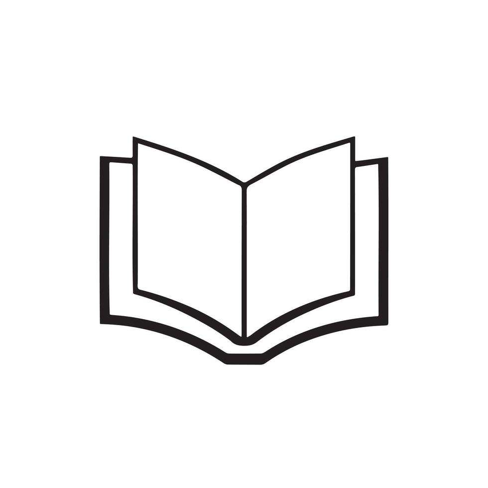 A book icon for knowledge sharing made with lines on white background vector