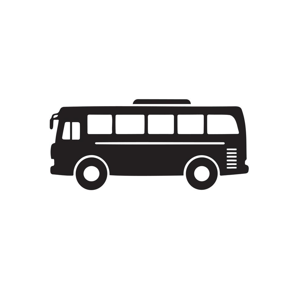 A simple bus silhouette on white background vector