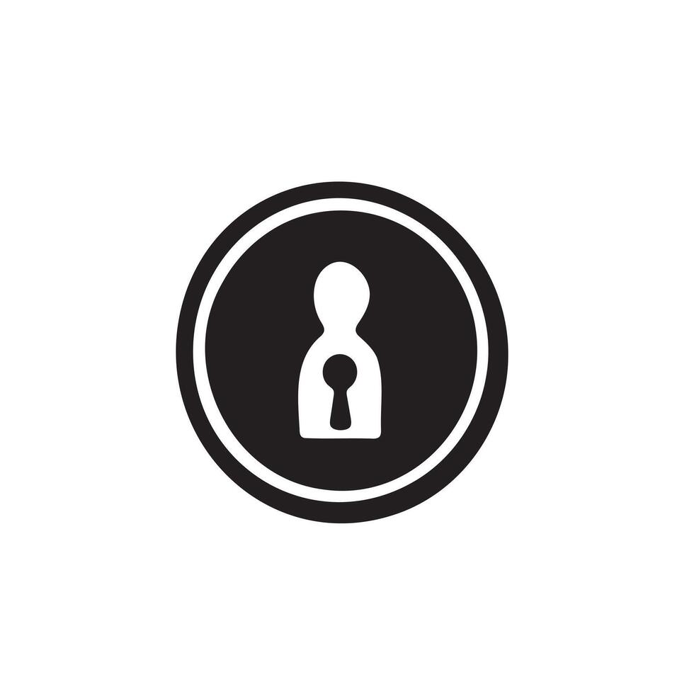 A keyhole for lock icon silhouette on white background vector