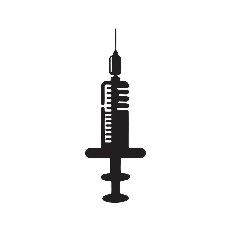 A simple injection icon silhouette on white background vector