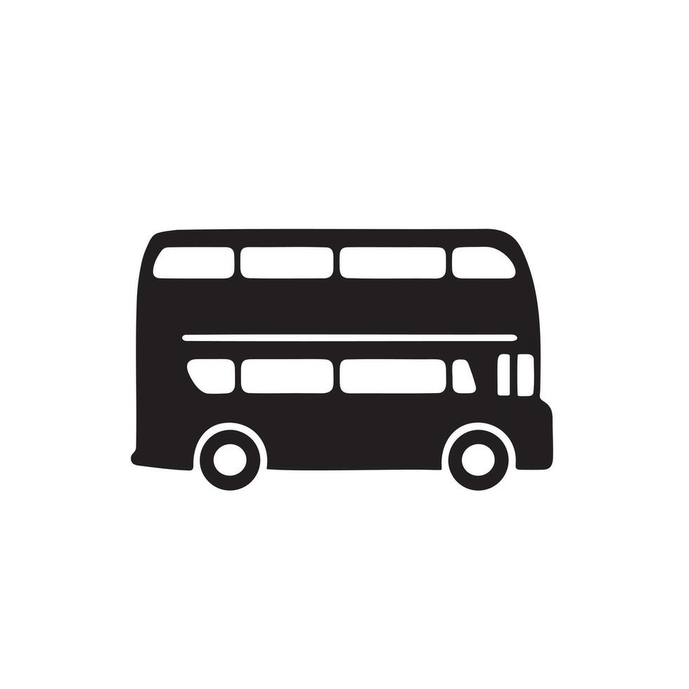 A double decker bus icon for road on white background vector