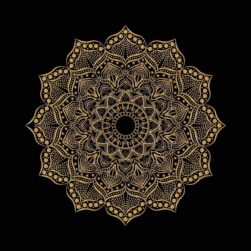 Decorative colorful mandala background design with black background vector