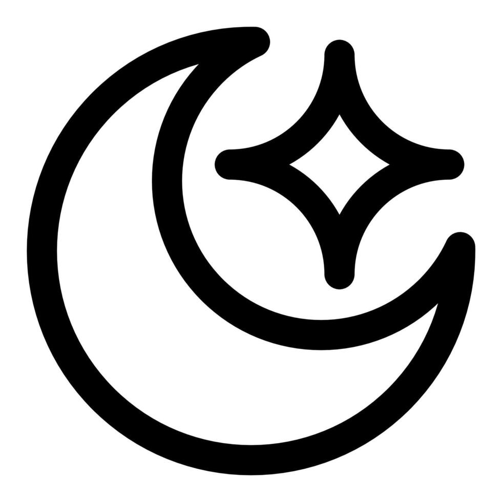 crescent moon ramadan icon in line style. illustration vector