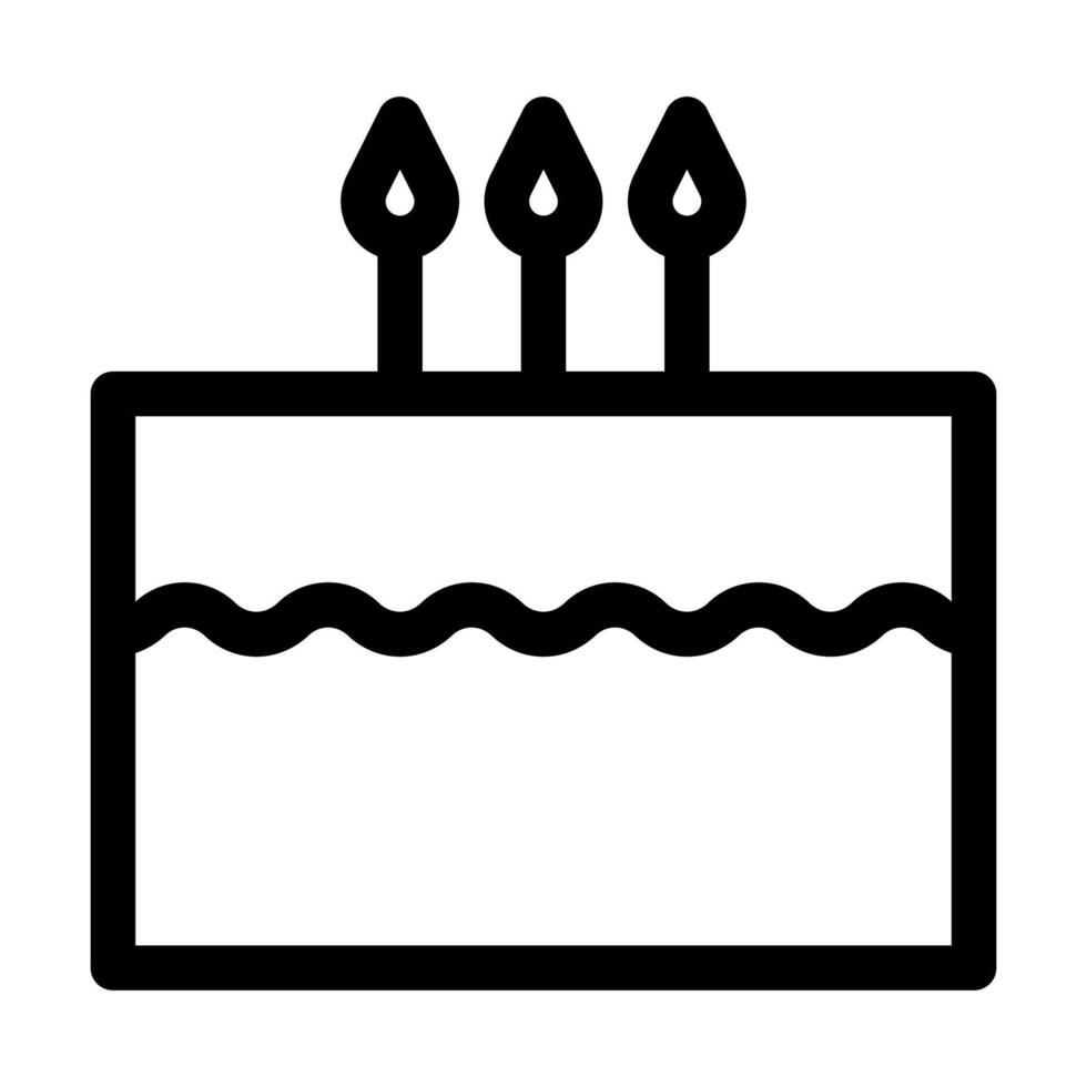 birthday cake icon in line style. illustration vector