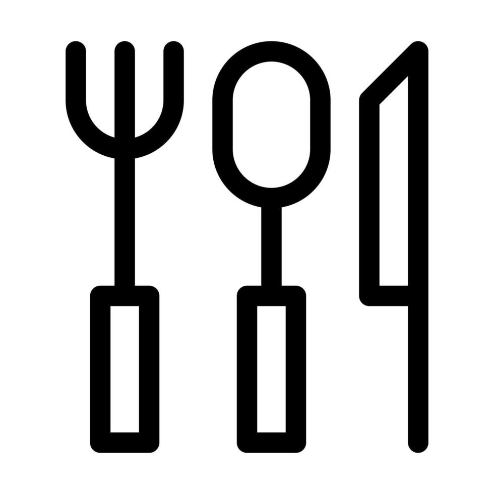 cutlery, fork, spoon, knife icon in lin style. illustration vector