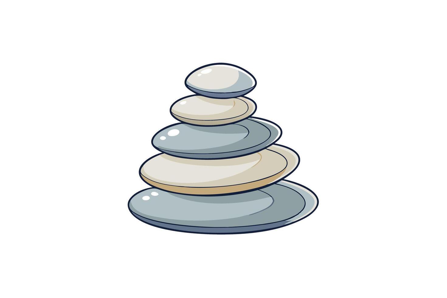 Balanced stack of smooth stones forming a harmonious zen like cairn for wellness and meditation themed illustrations vector
