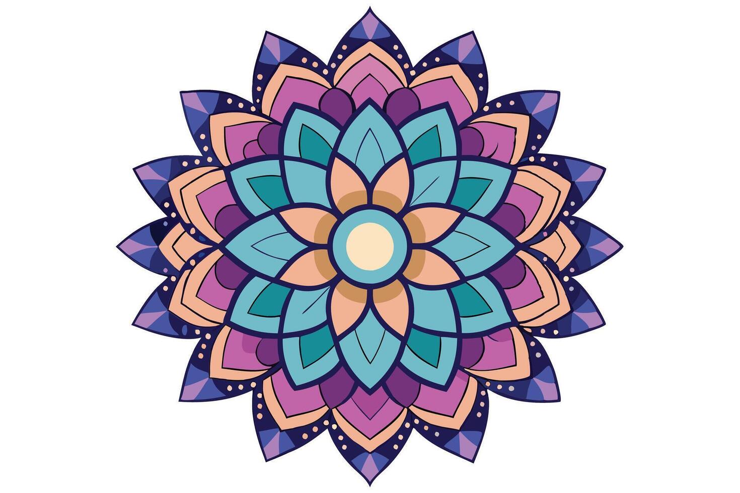 Geometric mandala design featuring ornate and harmonious elements for creative, decorative, and spiritual projects vector