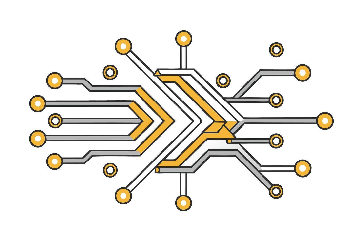 Creative abstract circuit board art with geometric connections and futuristic technology appeal for modern design projects vector
