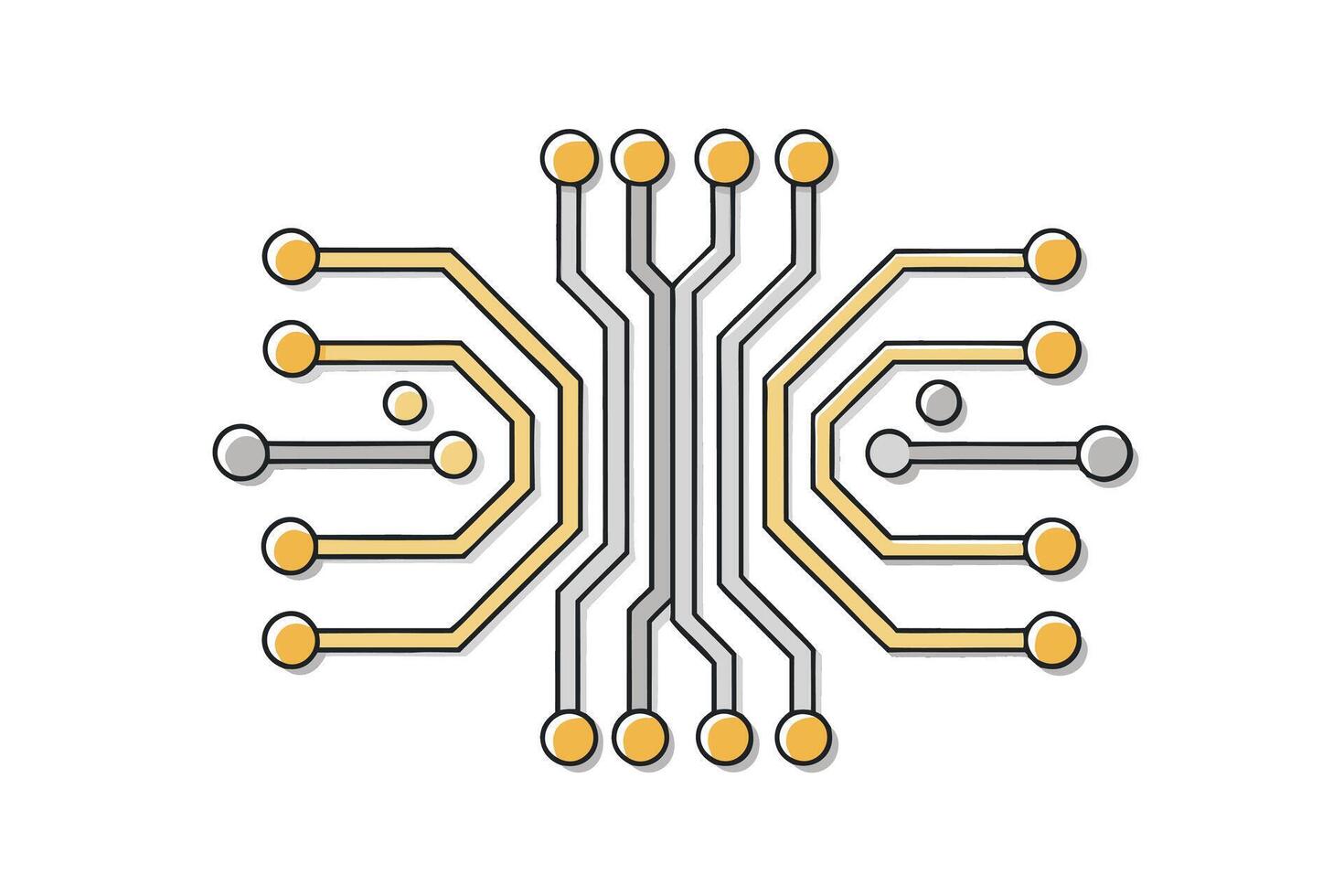 illustration of abstract technology inspired circuit board design, ideal for innovation, digital, and tech themes vector