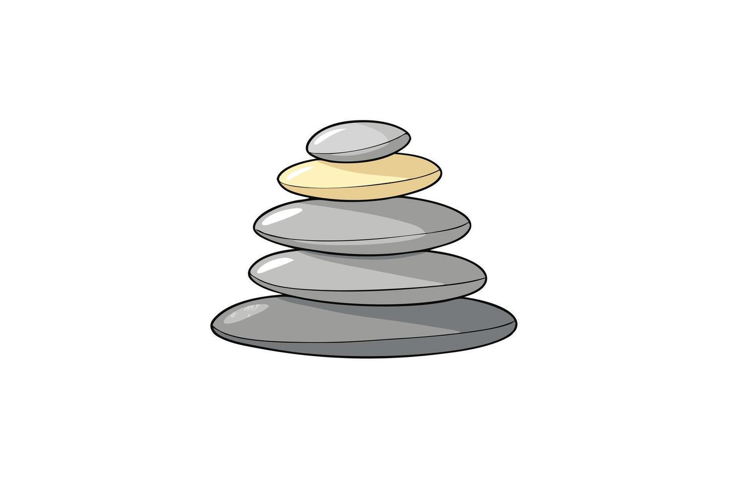 art of stacked pebbles symbolizing balance, relaxation, and mindfulness in a minimalist cartoon style vector