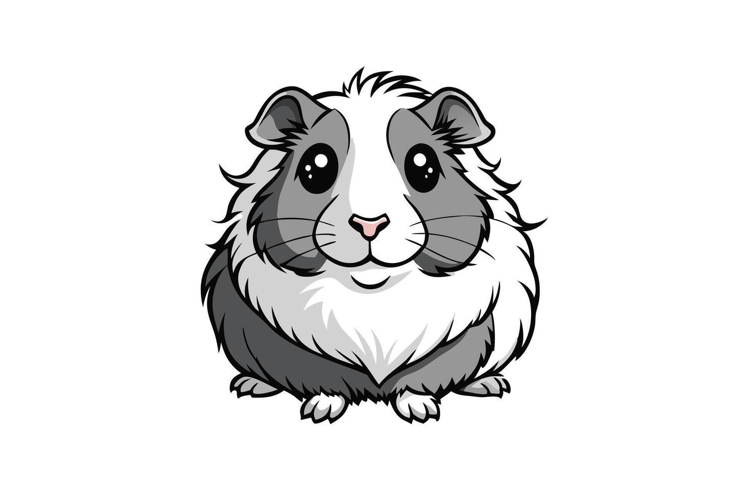 Adorable guinea pig artwork in format showcasing a fluffy and friendly pet design, great for posters and childrens illustrations vector