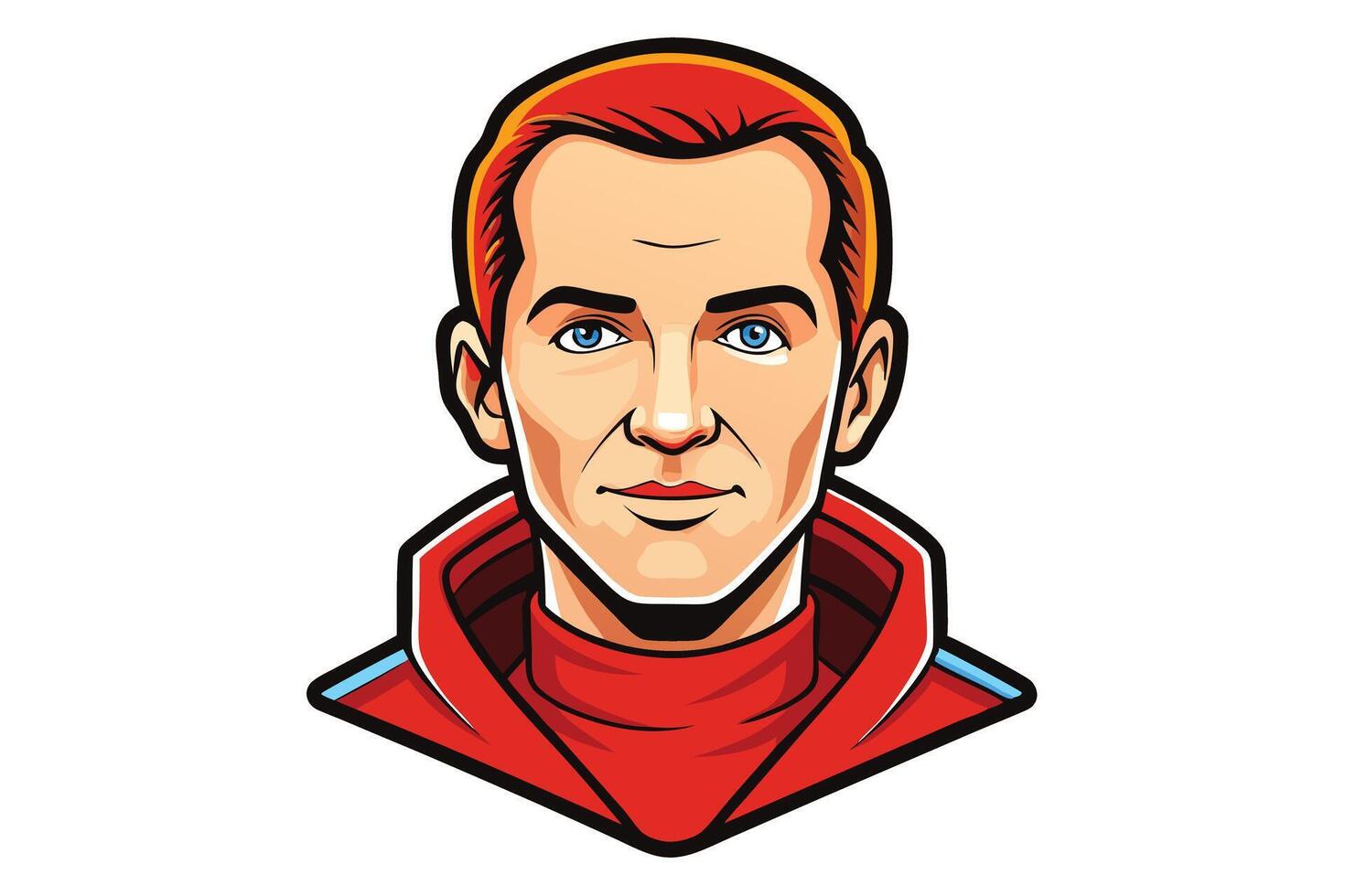 High quality artwork of a male face with clean lines and vibrant colors, ideal for logos, avatars, or artistic projects vector