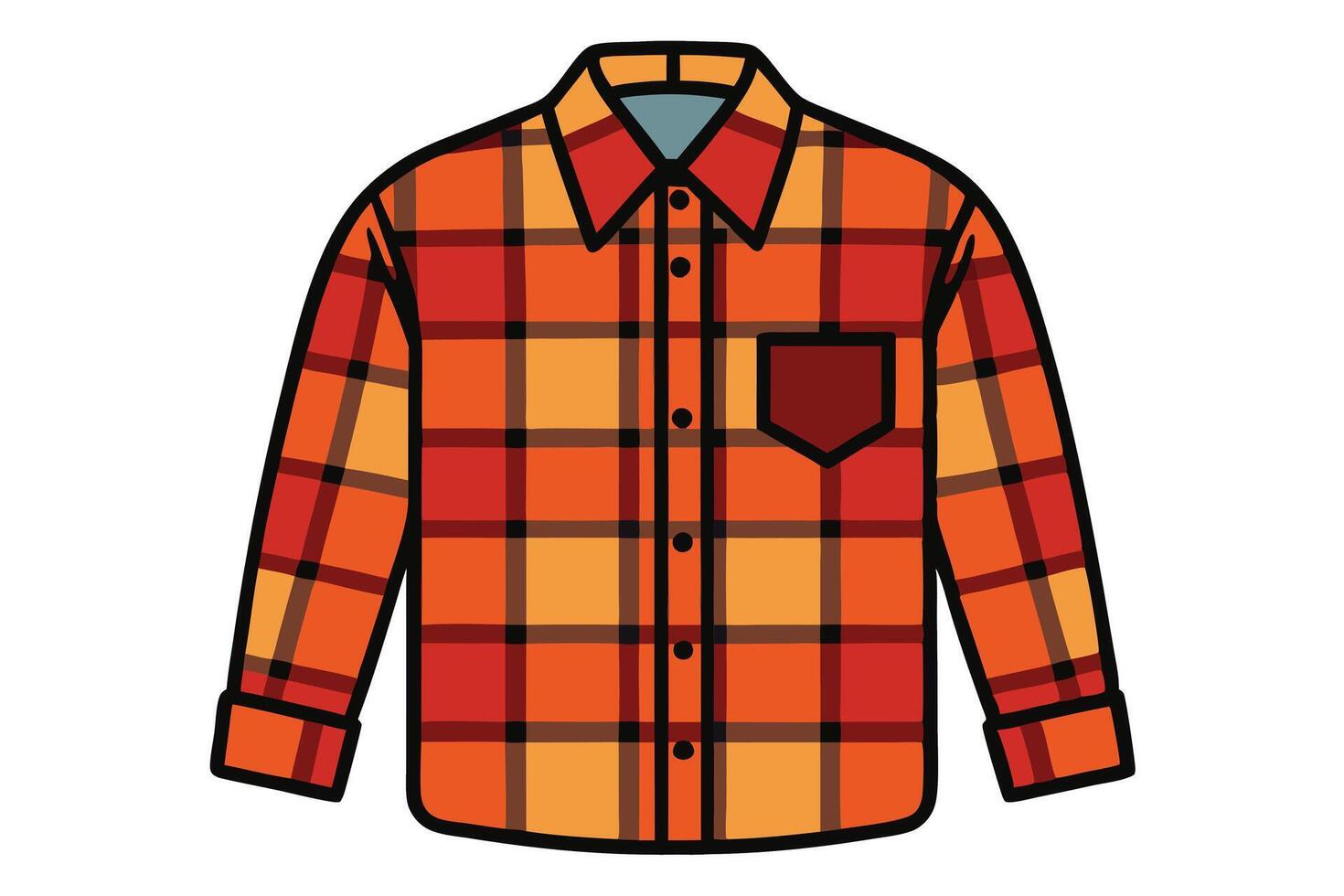 Red flannel shirt illustration, ideal for apparel, fashion, or seasonal design projects vector