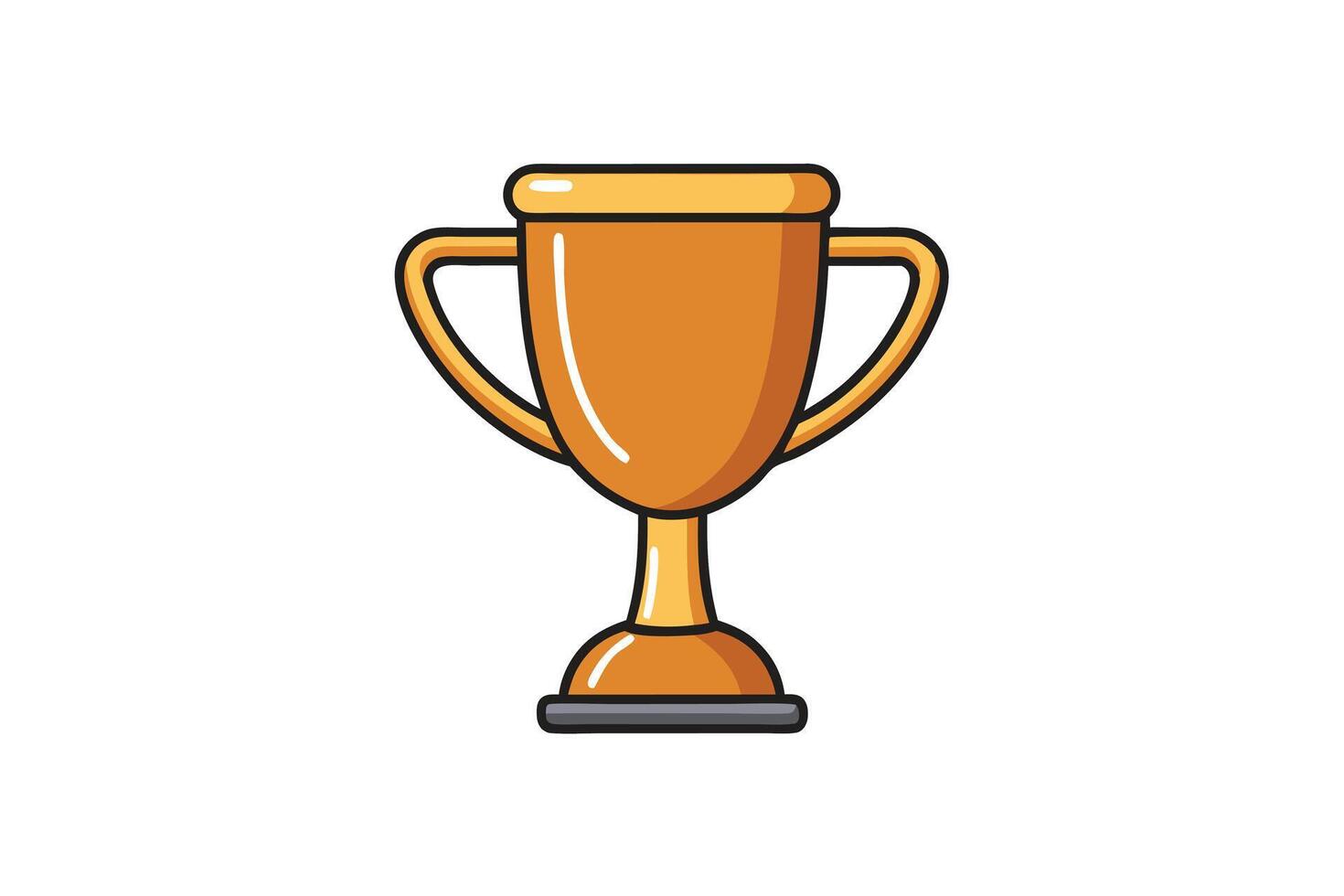 Golden cup illustration with elegant detailing, ideal for award ceremonies, sports events, and success related concepts in style vector