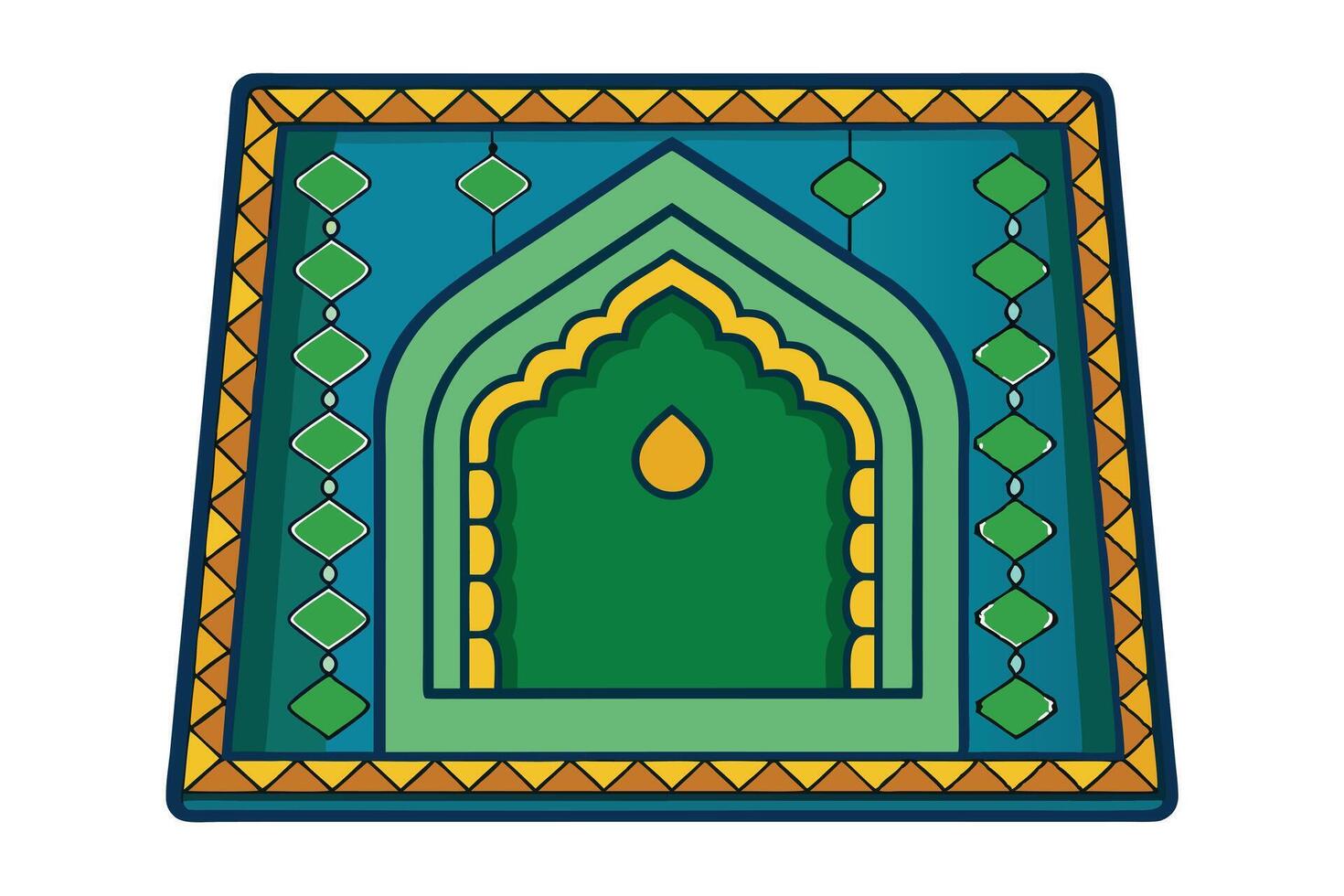 Ramadan Islamic Background showcasing an elegant prayer niche with Islamic patterns, cultural symbolism, and serene decorative art vector
