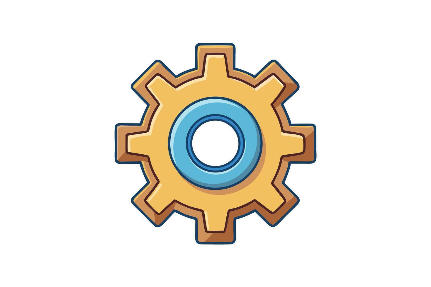 Vibrant gearwheel graphic emphasizing functionality, industrial concepts, and progress in a modern and clean design vector