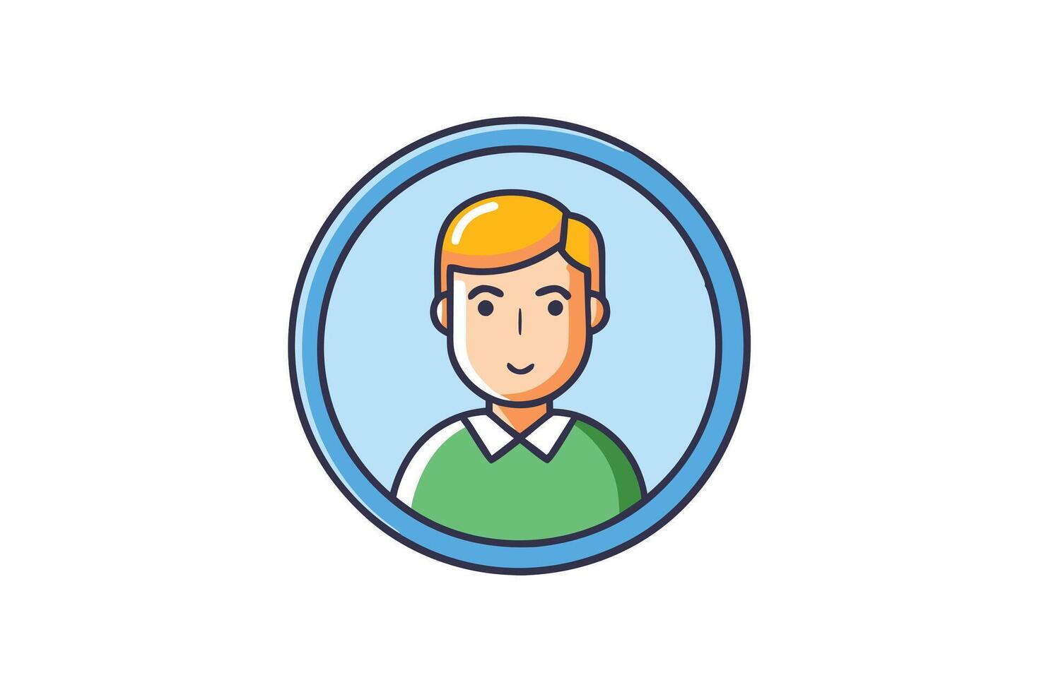 Flat style user profile icon featuring a male figure, suitable for online applications, websites, and identity placeholders vector