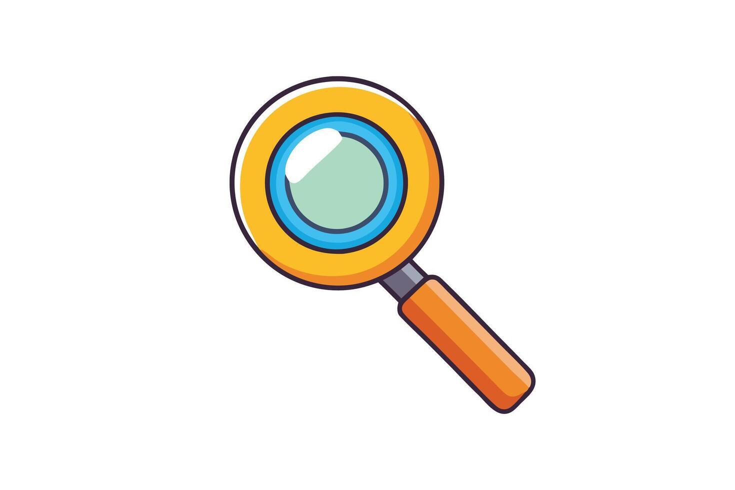 illustration of a magnifying glass icon, emphasizing simplicity and bright design for search or investigation concepts vector