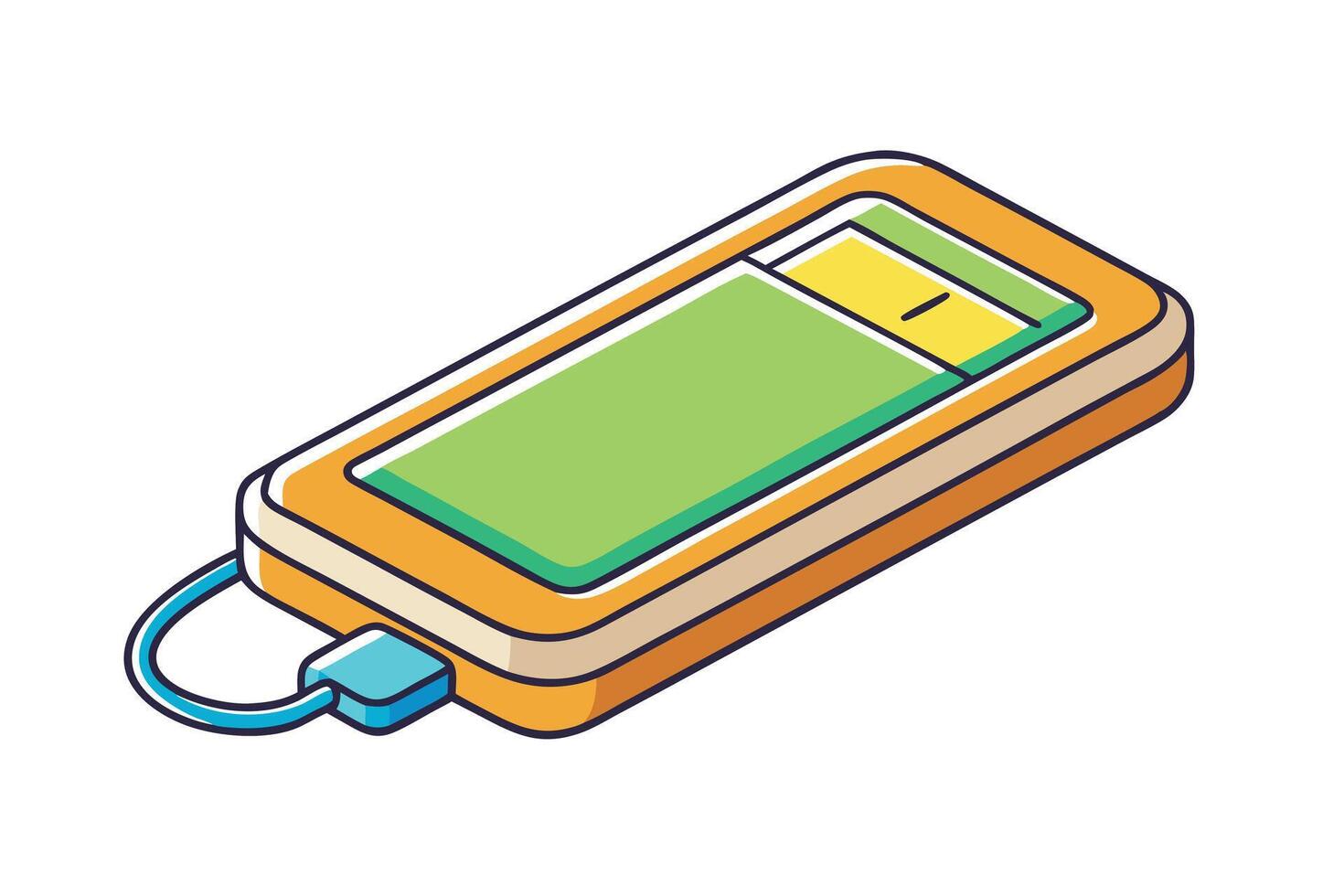 Creative and fun design of smartphone chargers with unique cartoon details, perfect for tech related projects vector