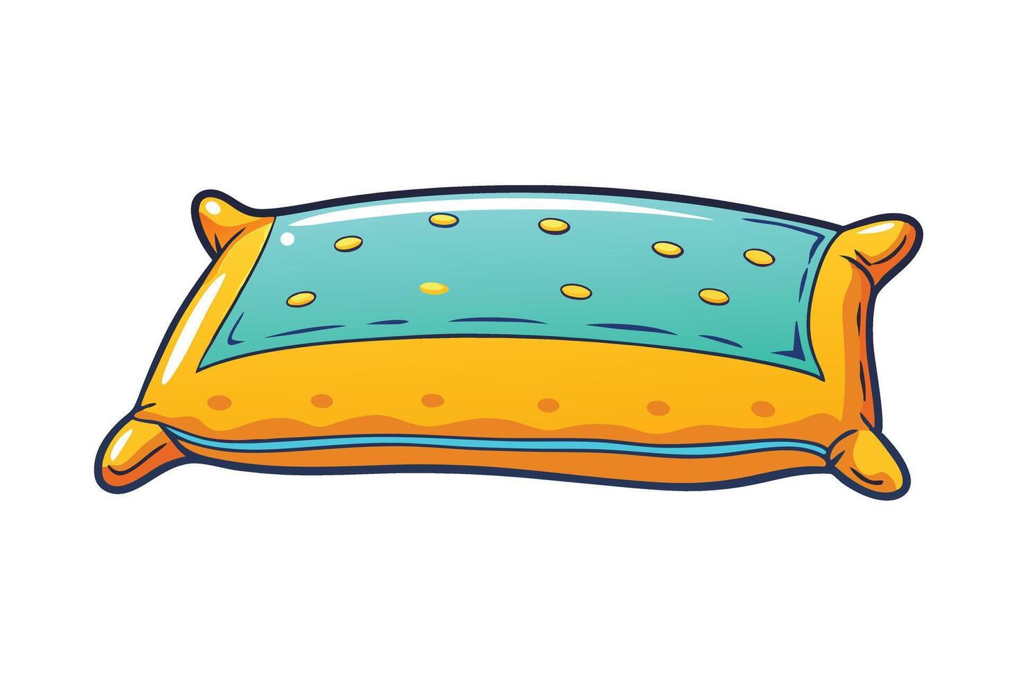 Whimsical cartoon style pillow icon featuring smooth curves and soft tones, set against a white backdrop for versatile design usage vector