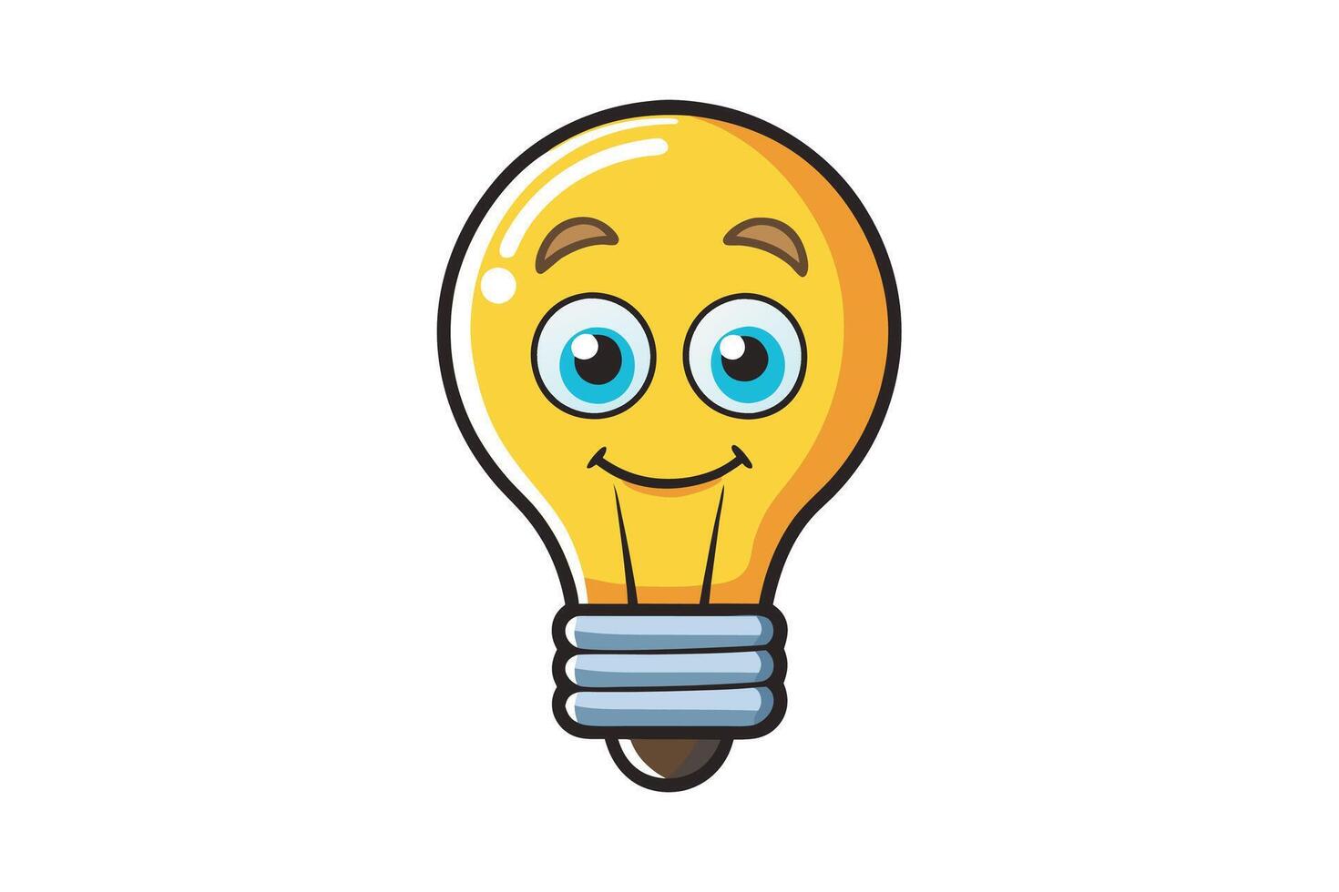 Vibrant cartoon style light bulb icon symbolizing innovation, inspiration, and fresh ideas, perfect for educational and creative themes vector
