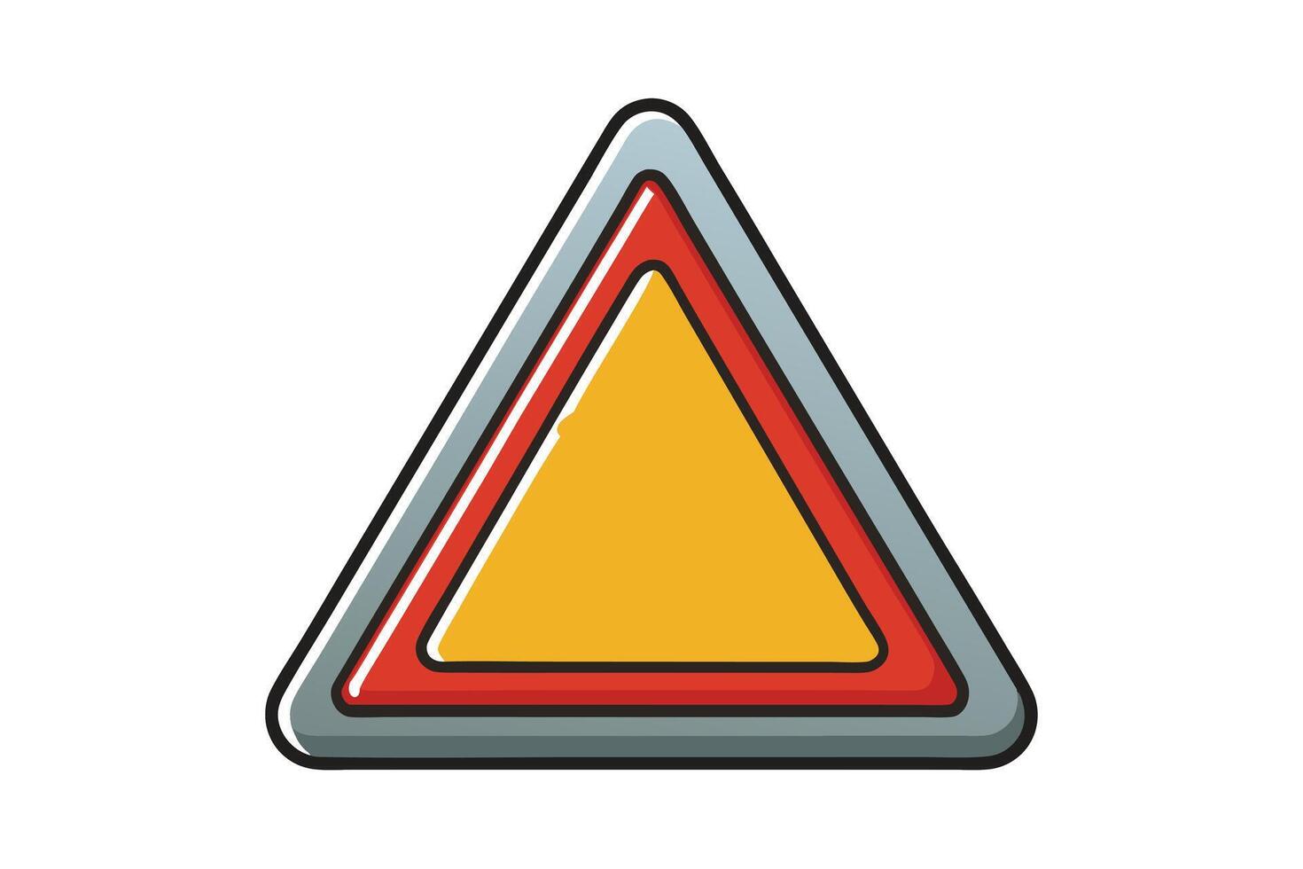 Illustration of a triangular warning symbol, vibrant design with a clear exclamation mark ideal for safety or caution signage concepts vector