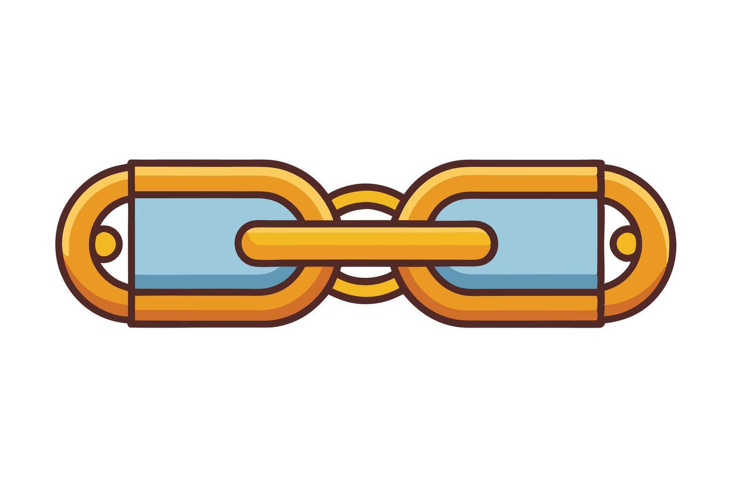 Decorative clasp illustration with bold lines and colorful details, ideal for jewelry, bags, or accessory design projects vector