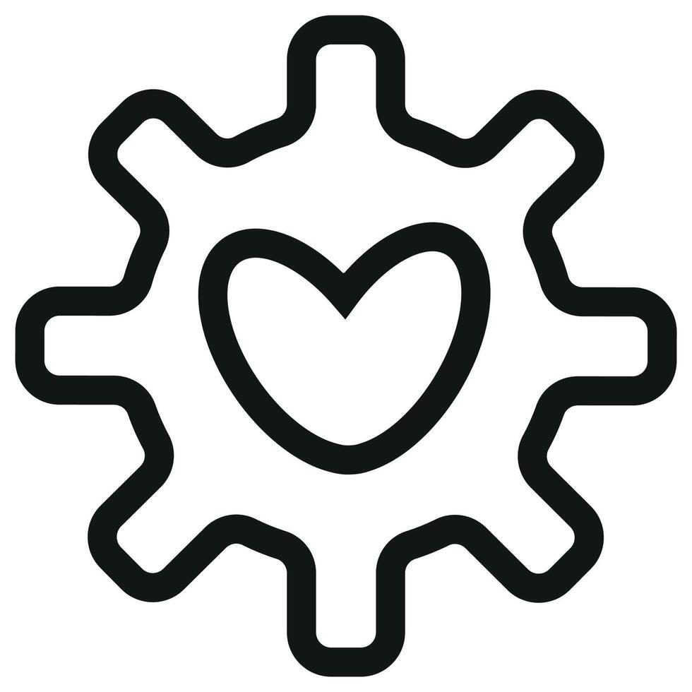 Original simple black and white bolt icon with a heart in the middle of the icon, design for Valentine's day vector