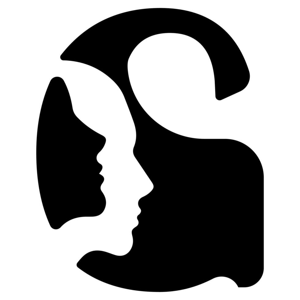 original letter G logo design with silhouettes of people in love cut on the letter, for various designs and logos vector