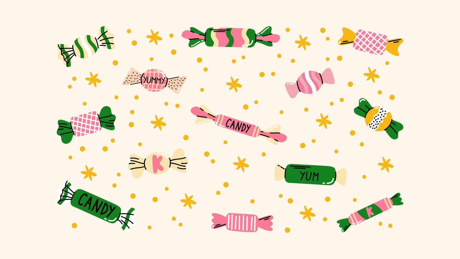 Bakery stickers candy, sweets. Labels,, sweet, candies, products. vector
