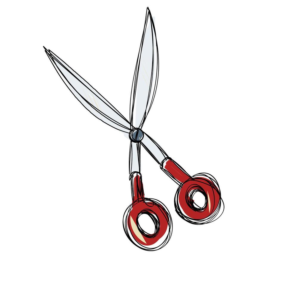 Stationery scissors doodle vector