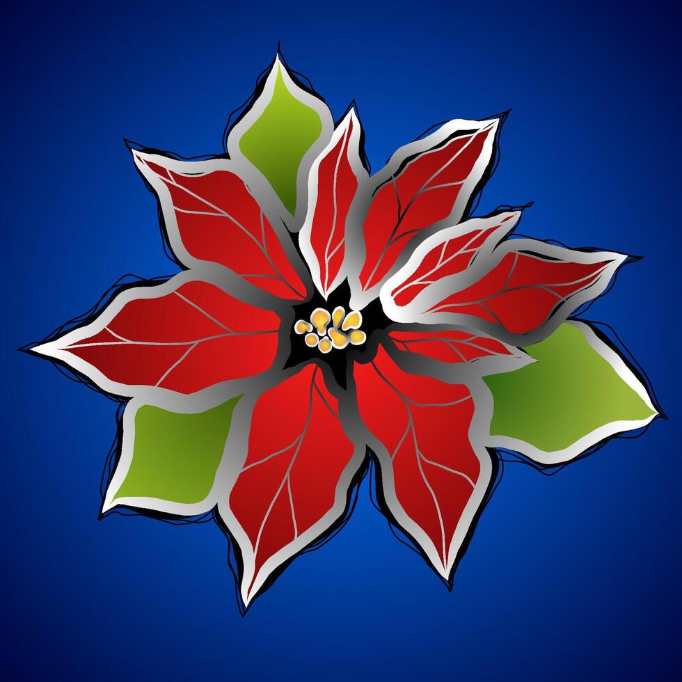 Colorful Christmas flower vector
