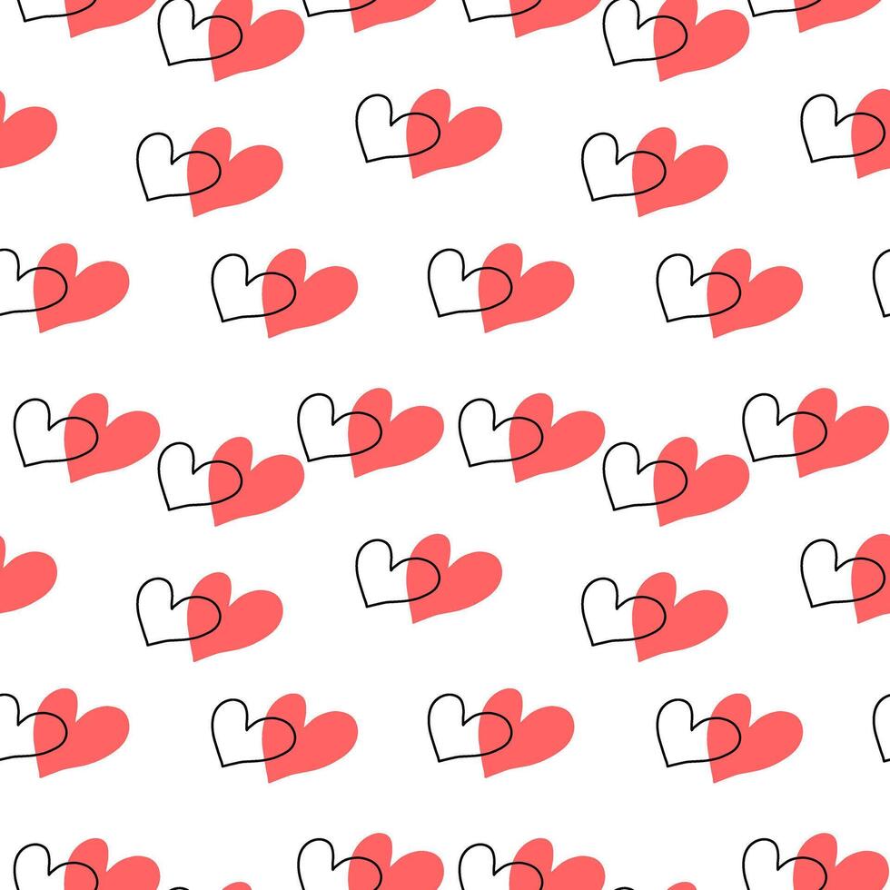 Love heart print pattern vector