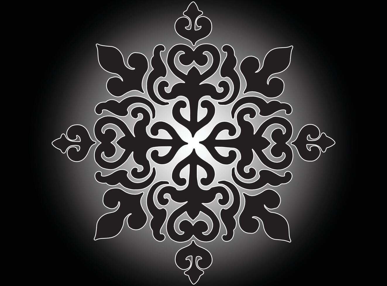 Midnight Bloom Ornament vector