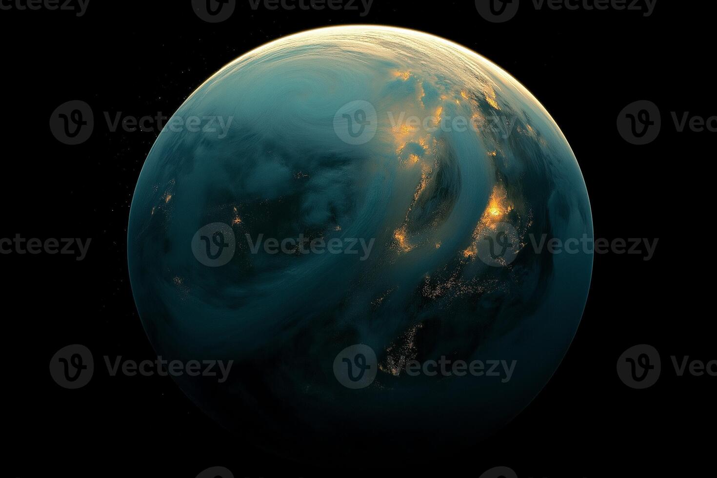 Earth from Space City Lights and Cosmic Backdrop photo