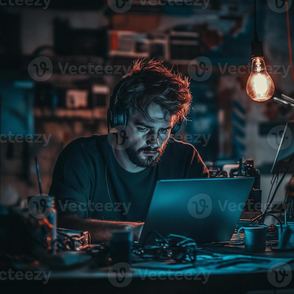 Focused Programmer at Work photo