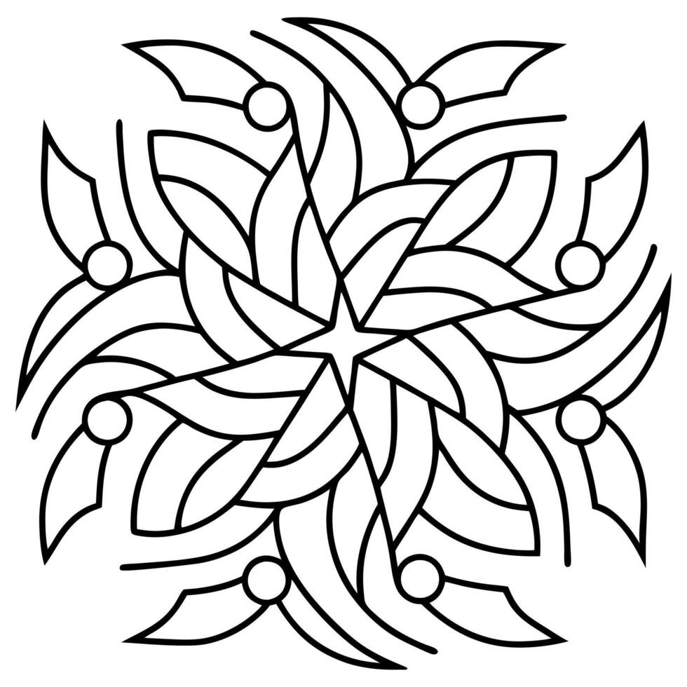 Unique Mandala with an organic flow art illustration vector