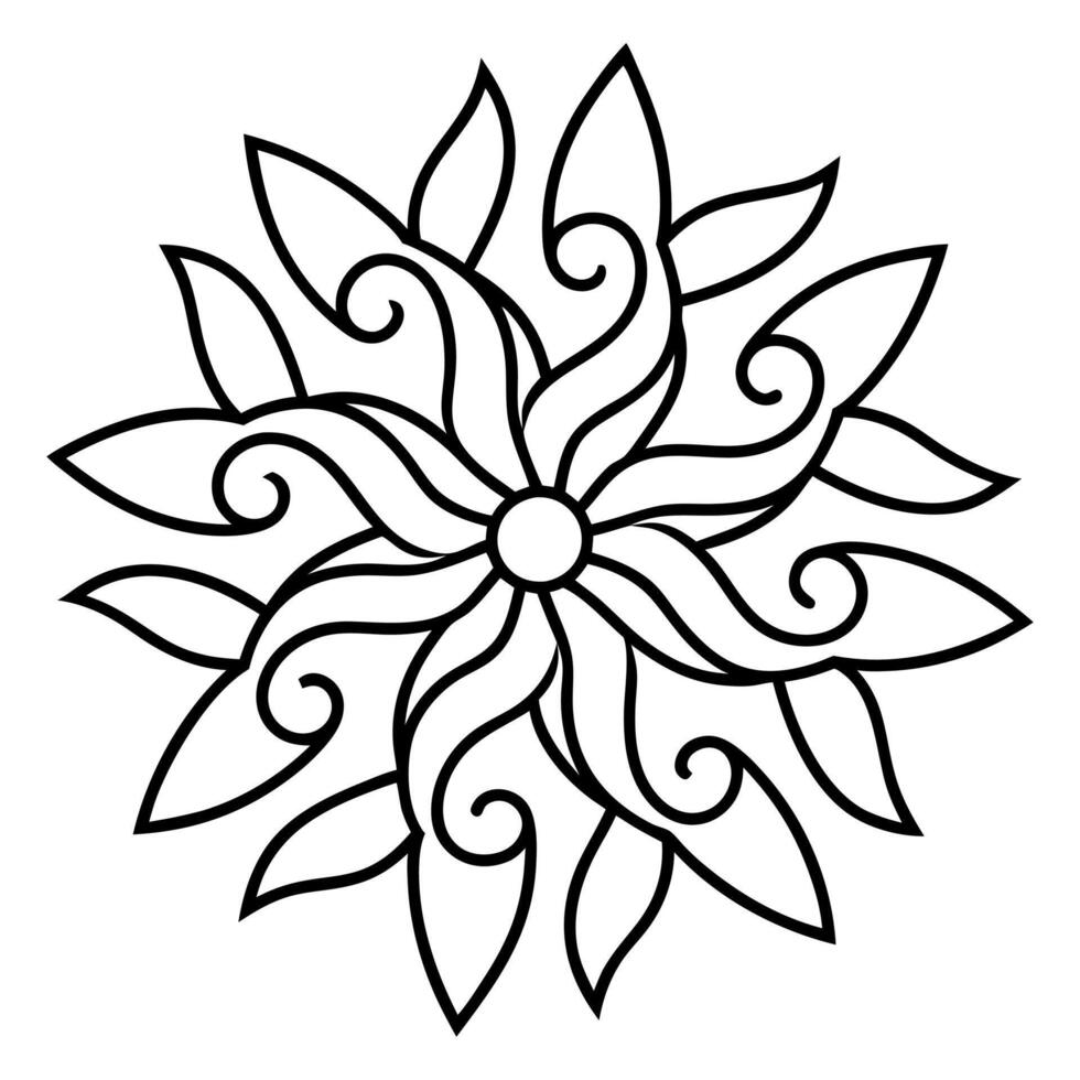 Mandala with an organic flow art illustration vector
