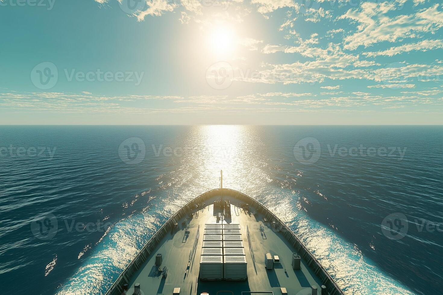 Reefer Ship Sailing Open Sea with Refrigerated Containers photo