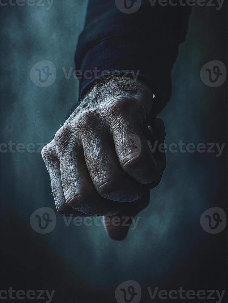 Illustration of an Elderly Mans Hand Grasping a Small Barely Visible Object in Close Up View photo