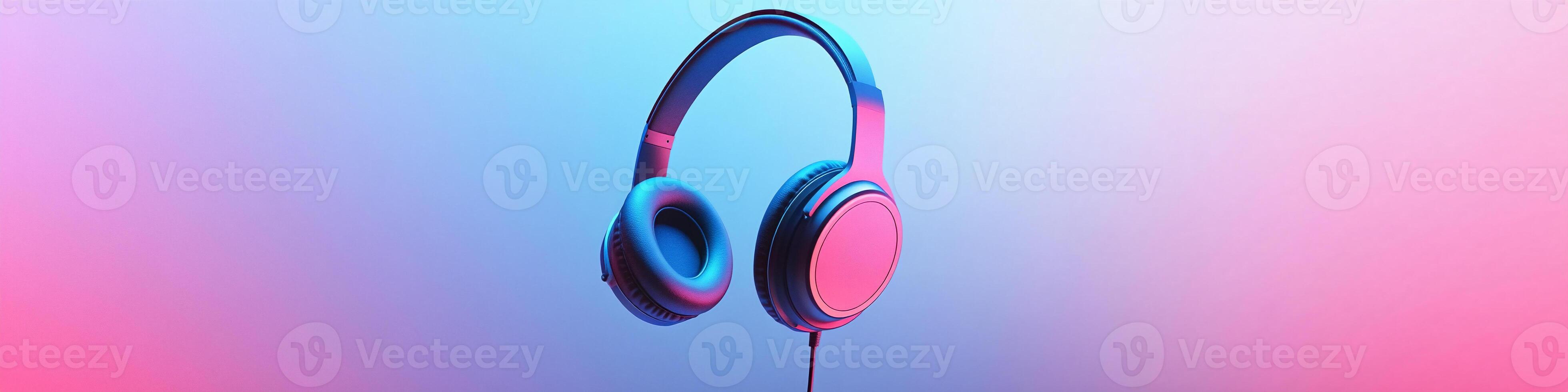 Overhead Headphones on Gradient Background Modern Commercial Photo