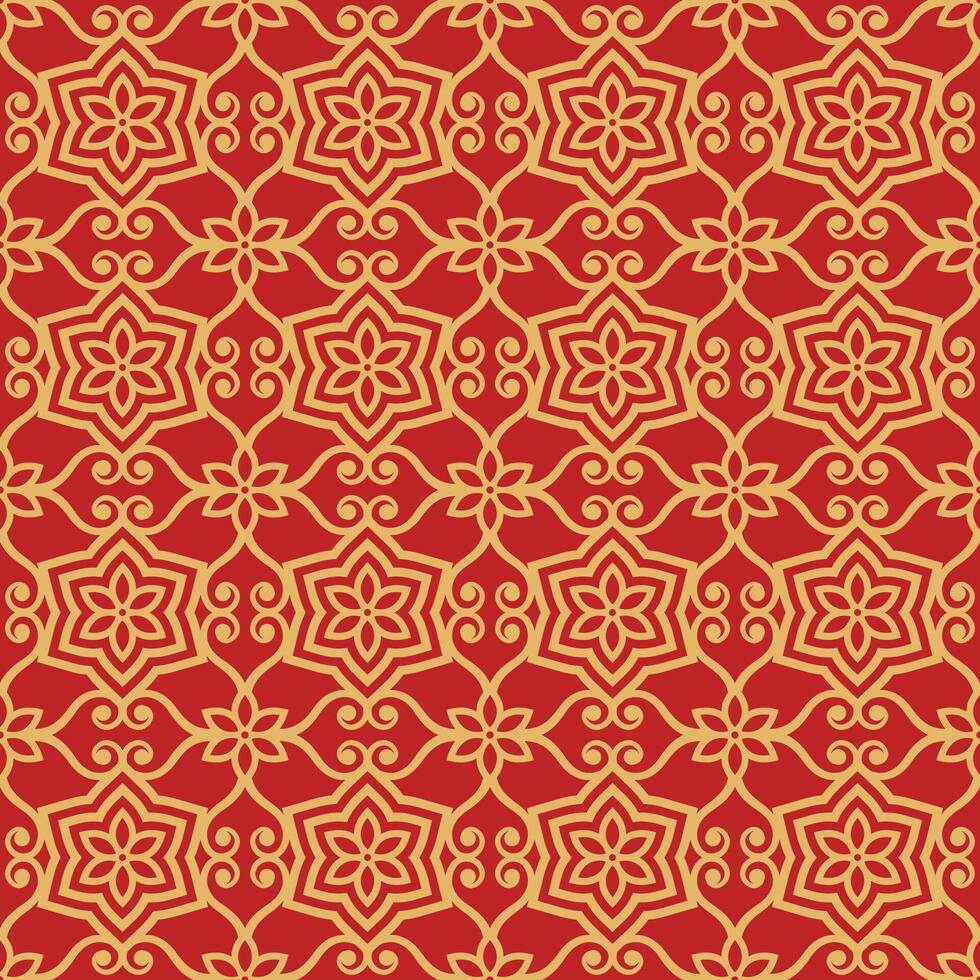 geometric floral chinese new year pattern vector