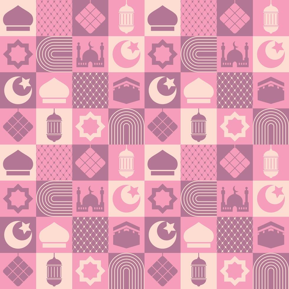ramadan pink pastel element pattern vector