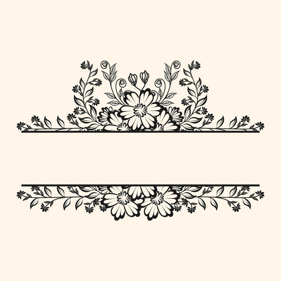 Beautiful floral border as an invitation. Using beautiful floral elements combined with a border. vector