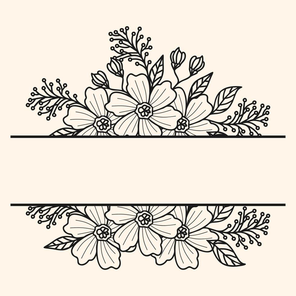 Beautiful floral border as an invitation. Using beautiful hanging floral carving elements and combined with a border. vector
